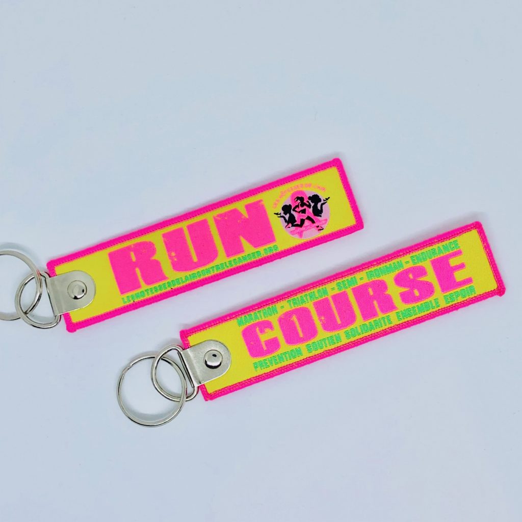 *SPORT - Porte clé "flamme" Run Course fluo