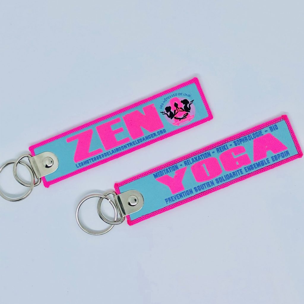*SPORT - Porte clé "flamme" Yoga ZEN fluo