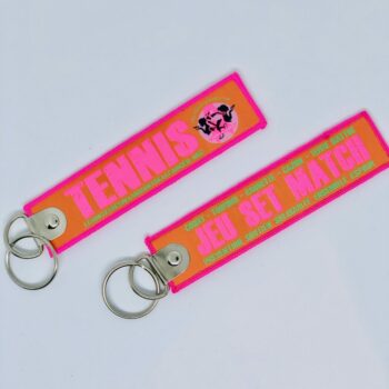 *SPORT - Porte clé "flamme" Tennis fluo