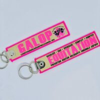 *SPORT - Porte clé "flamme" Equitation fluo