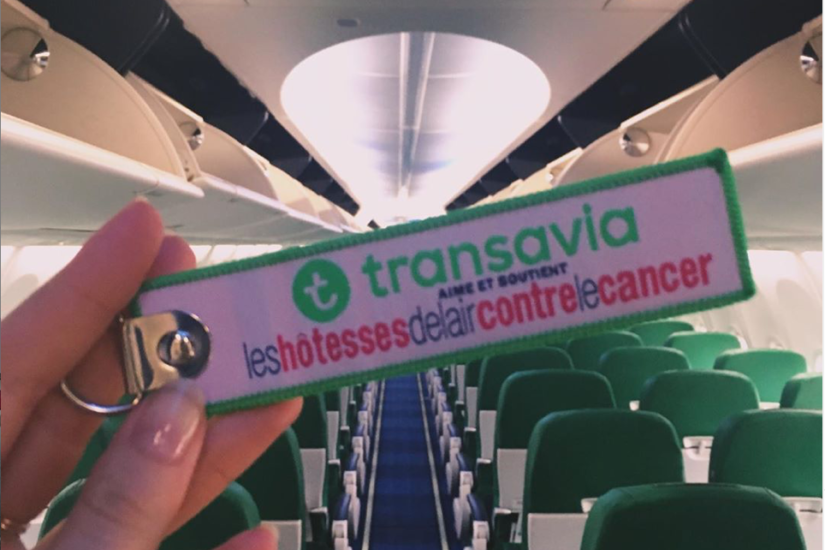 VOLS ROSES chez Transavia pour la deuxième année, une action de prévention en vert et rose