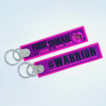 Porte clé "flamme" Warrior pailleté fluo